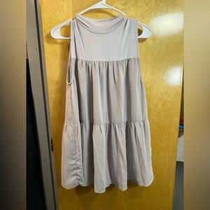 Sleeveless Tiered Dress/Tunic in Light Gray